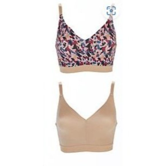 Rhonda Shear 2-pk Adjustable Convertible Strap Plunge Bra 782-132 XL Abstract Ca - Picture 2 of 2